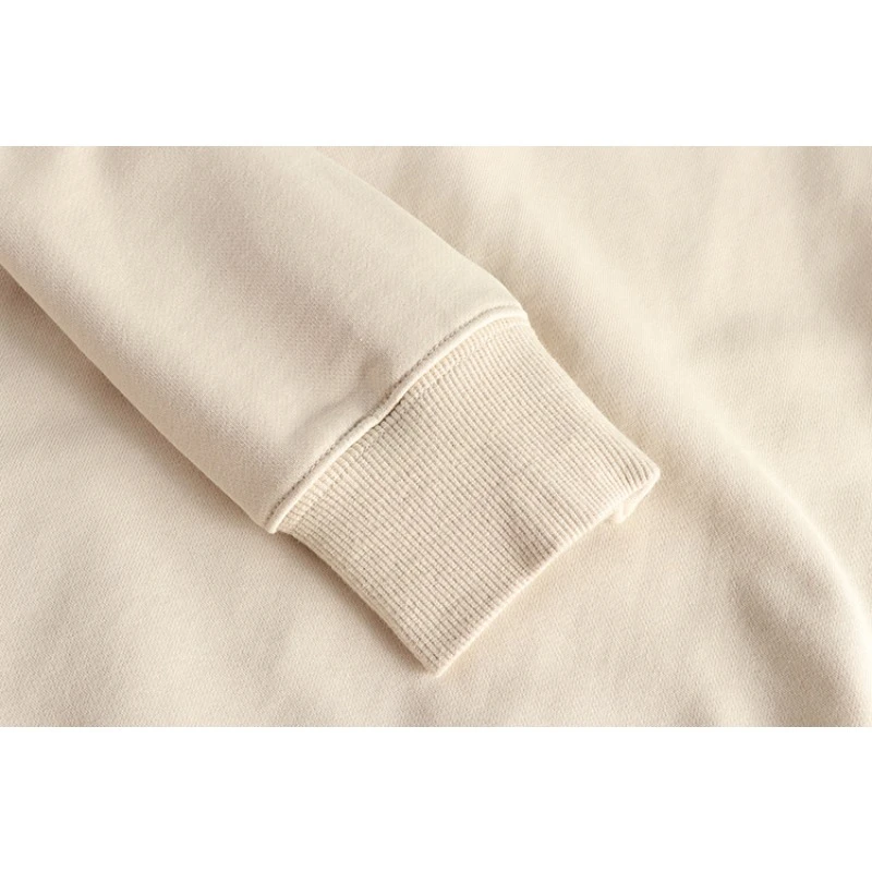 سويت شيرت رجالي ثقيل وسميك ودافئ من القطن تيري ذو طية صدر السترة وأكمام طويلة #6