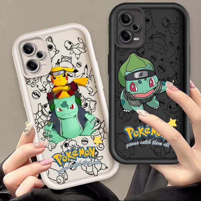 

Cartoon P-Pokemon Anime For Xiaomi Redmi Note 14 13 13R 12 12R 11 11E 11T 11S Pro Plus 5G Eye Ladder Cover Phone Case