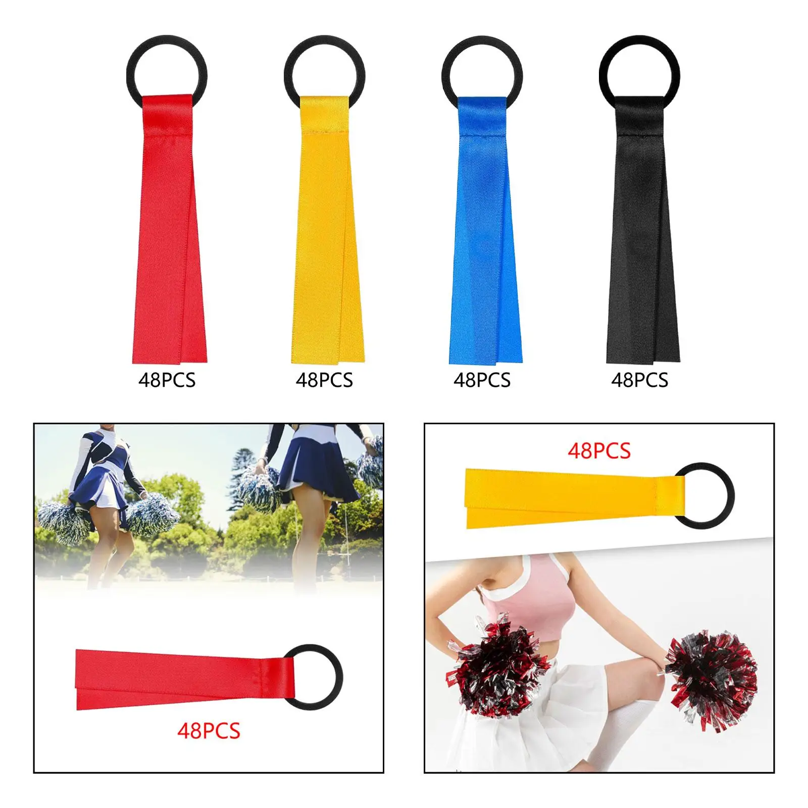 Blank Cheer Pom Poms Identification Tags DIY Tie Ribbon Labels for Luggage Backpack Travel Gear Team Gift