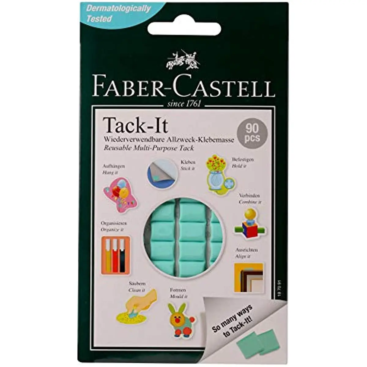 

90Pcs Faber Castell Tack-It Multipurpose Adhesive, Non-Toxic Reusable & Removable Adhesive for Home, Office & School