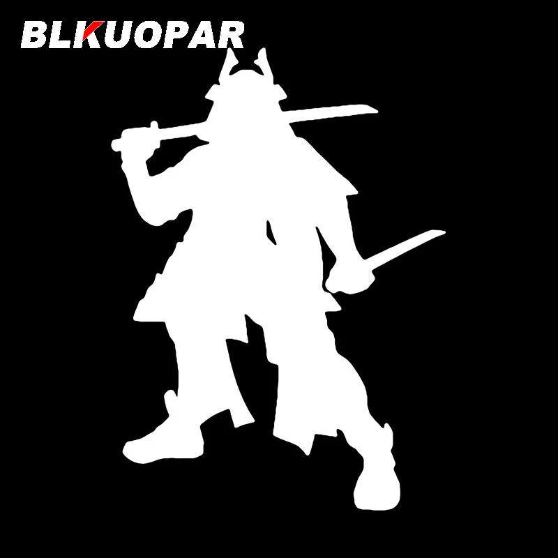 BLKUOPAR A Warrior Carrying A Sword on His Back Car Stickers Weapon Decal Waterproof Die Cut Helmet Windows Car Decoration