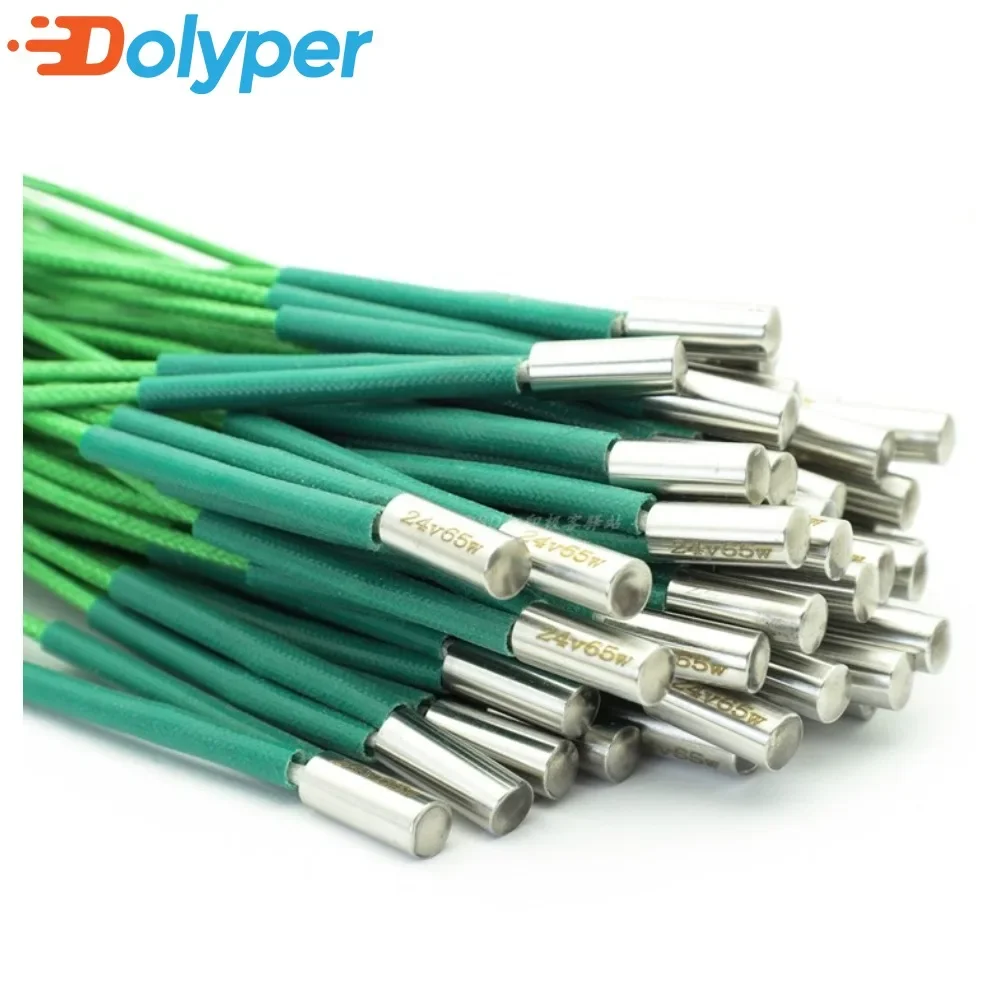 3D Printer Cartridge Heater Green High Power 24V 50/65W φ6mm×15mm Heating Tube Rod for Voron 0.1/1.8/2.4 Series 3D Printer Parts