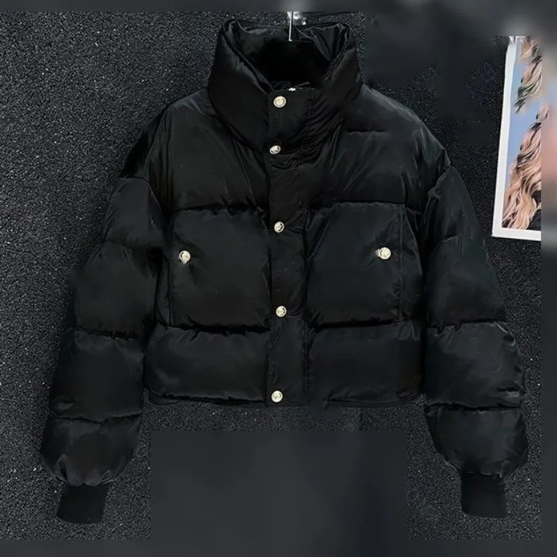 Chaqueta corta cómoda y cálida para invierno, abrigo grueso de pan, moda informal, versión coreana, ropa de mujer, 2025