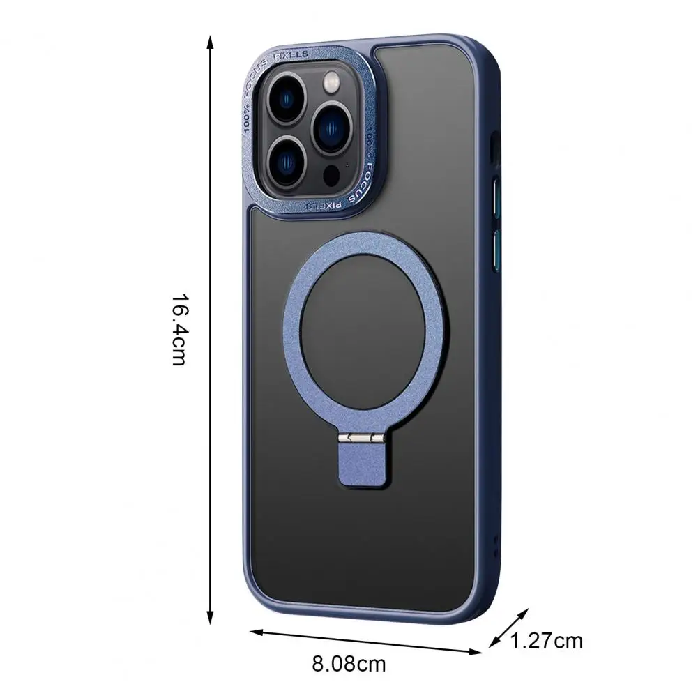 Integrated Magnetic Case with Ring Stand Phone Case Camera Protection Phone Protector for iPhone 15/15 Pro/15 Plus/15 Pro Max
