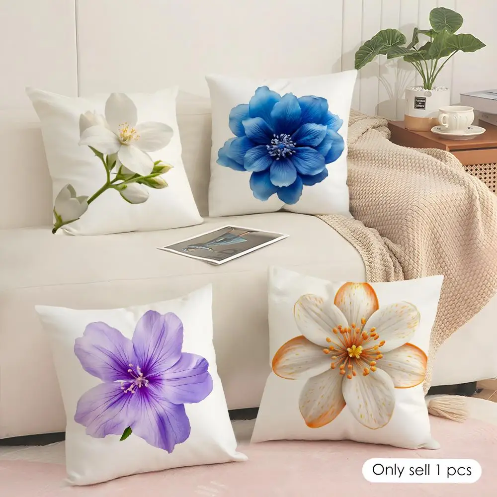 Soft Petal Bliss Cushion Cover Soft Short Plush Pillow Cover Smooth Cozy Texture Aesthetic Cushion Case Home Decor