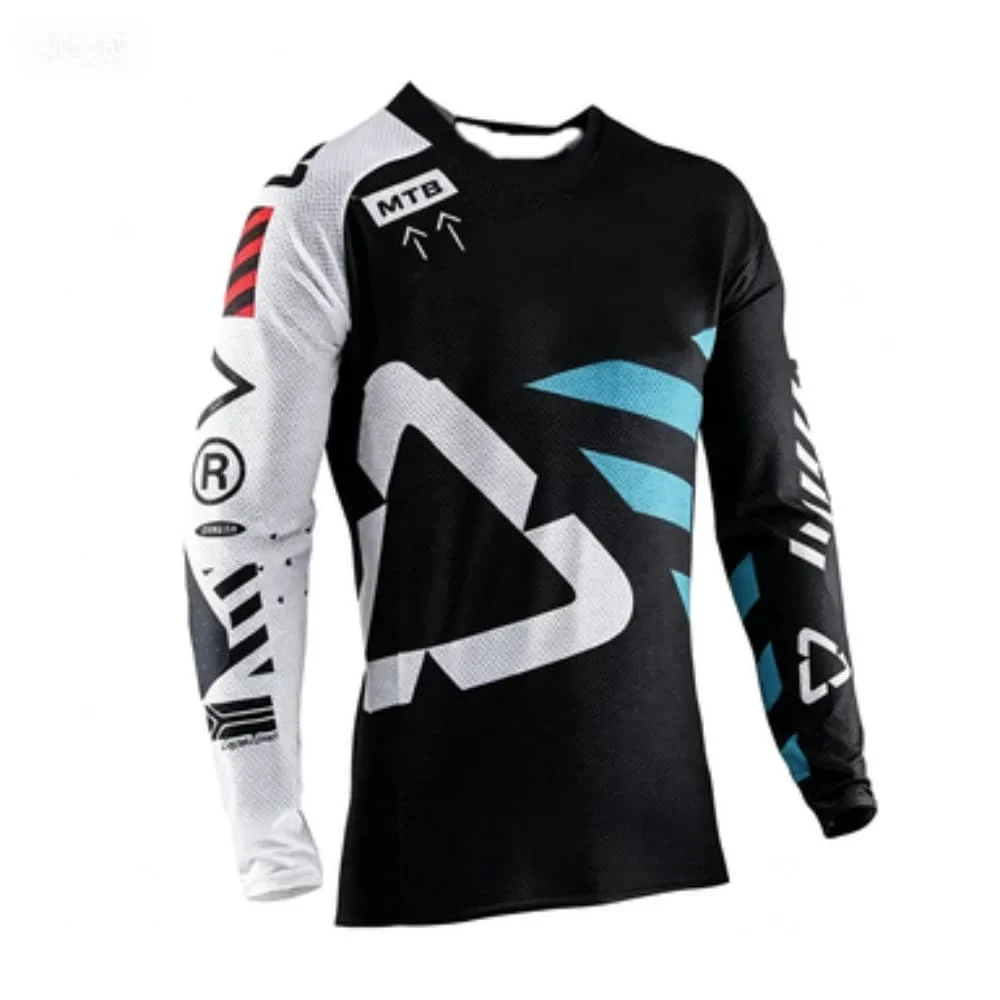 Camiseta de Ciclismo de Montaña MTB Downhill 2027, Camiseta de Carreras de Manga Larga de Secado Rápido para Hombre, Jersey de Motocross Todoterreno para Motocicleta