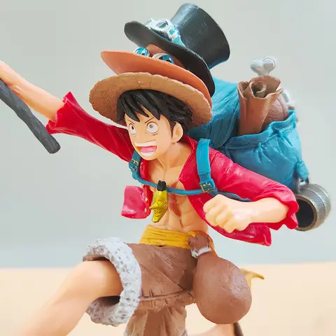 Bandai One Piece Figur Luffy Three Brothers 3PCS/Set Av Sabo Ace Luffy Anime Modell Kontorsdekorationer Barnsamling Gåva 10 best sales Transformers Toys Original - №5