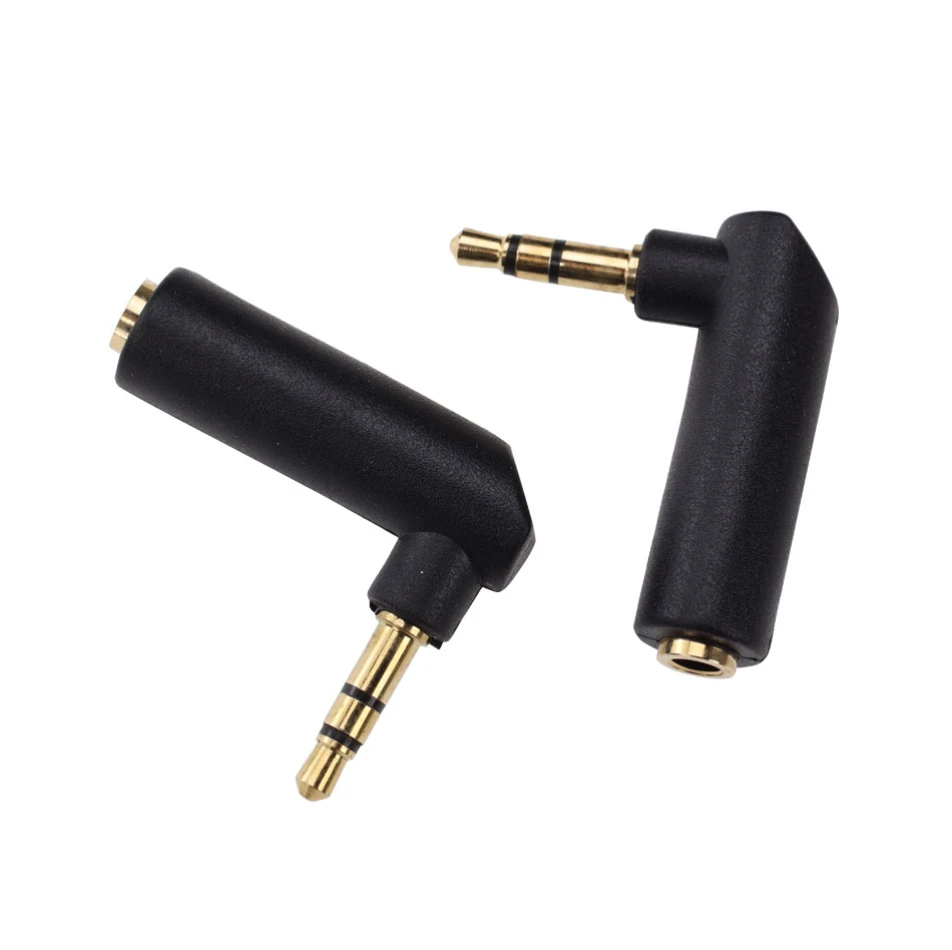 

100pcs Gold Plated Connector 90 Degree 3.5 Jack Male to 3.5mm Female Audio Stereo Plug L Shape Conveter Adapter