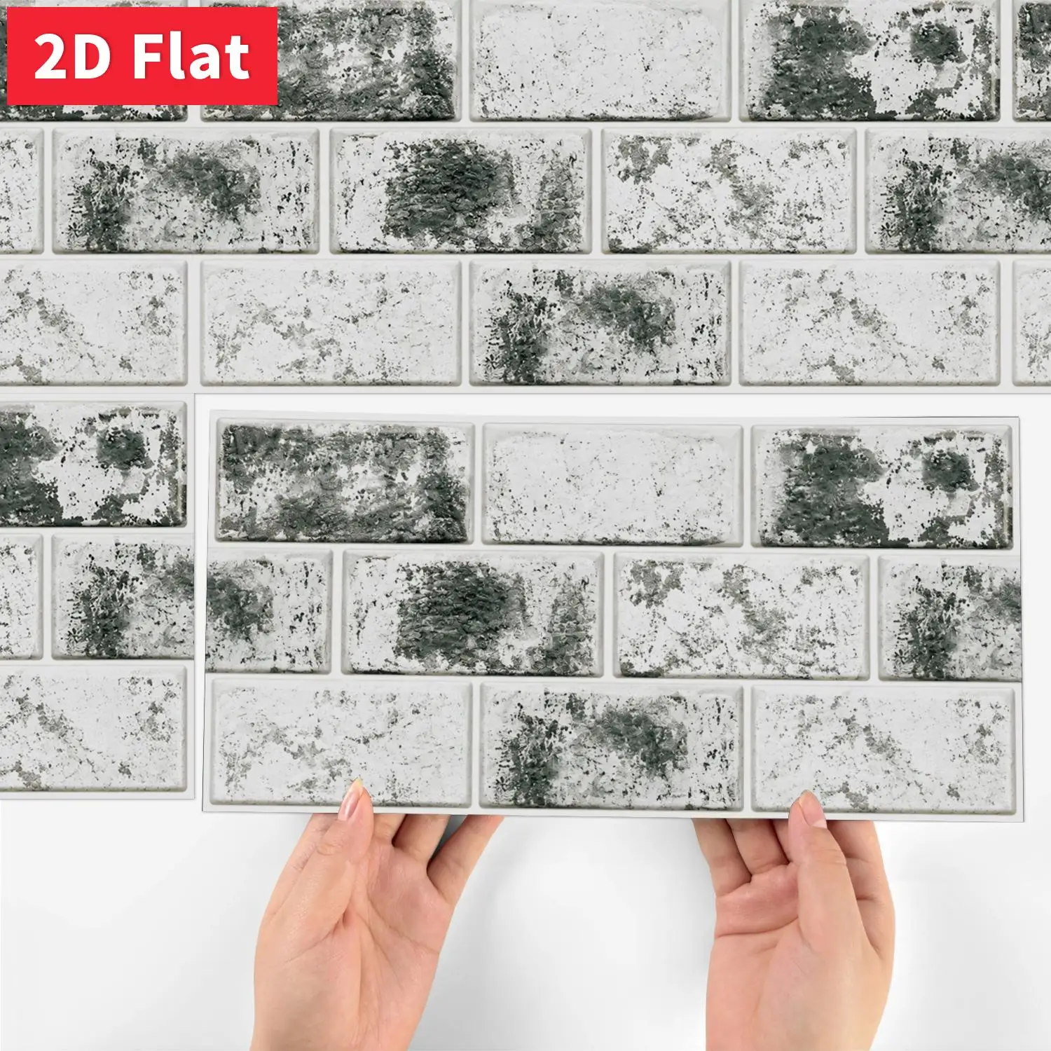 Cement Grey Mottled Brick Self Adhesive Tiles, HD Pattern Peel and Stick Industrial Accent Wall Tiles 11.81