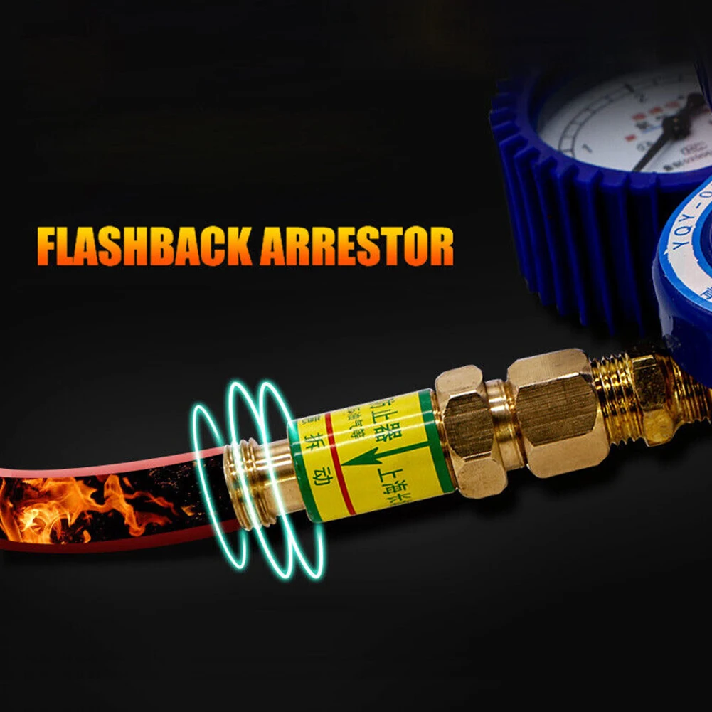 Flash Back Arrestor Check Valve for Oxygen and Acetylene Gas Pressure Reducer Used in Cutting and Welding Safety