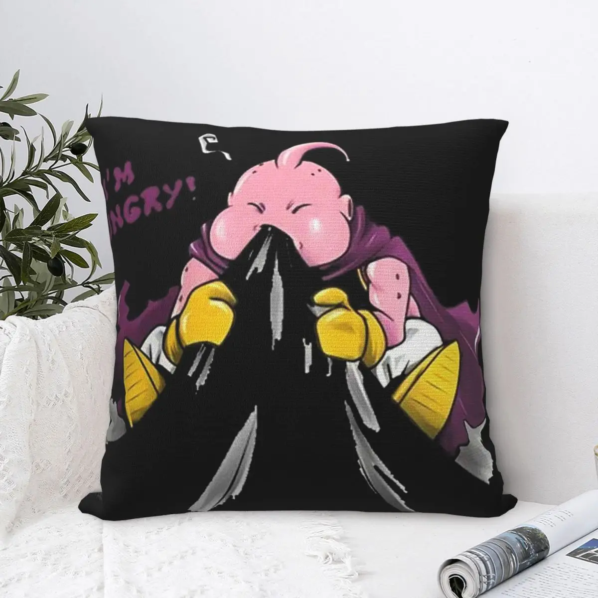 

Majin Buu Hungry Cute Square Pillowcase Polyester Pillow Cover Velvet Cushion Decor Comfort Throw Pillow For Home Sofa