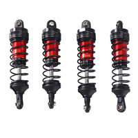 4Pcs Metal Front and Rear Shock Absorber for Wltoys 144001 144010 124007 124016 124017 124019 RC Car Upgrade Parts,Red