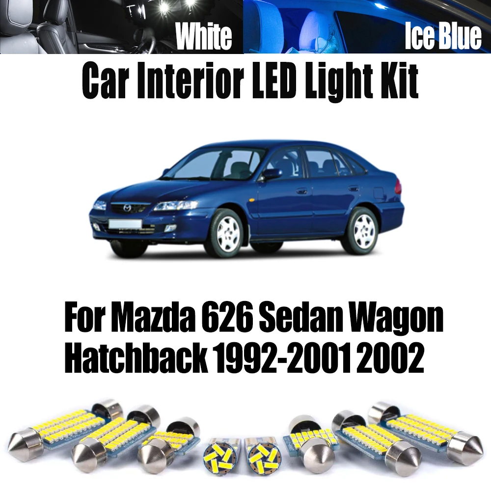 

For Mazda 626 Sedan Wagon Hatchback 1992- 2000 2001 2002 Car Accessories LED Interior Map Dome License Plate Bulbs Light Kit