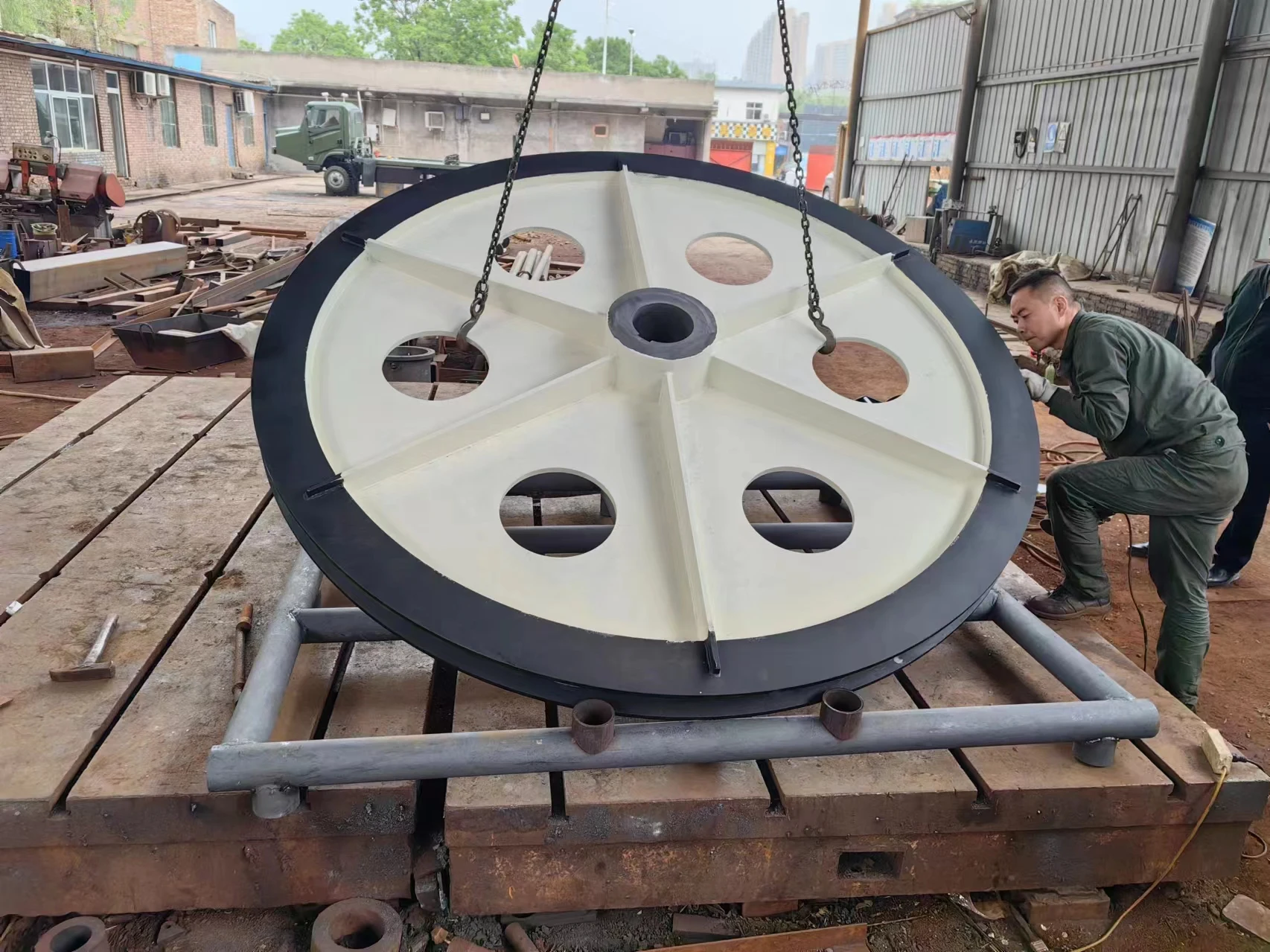Tension Deflector Pulley Crane Wheel Grooved Pulley Sheave Taper Bushing Pulley