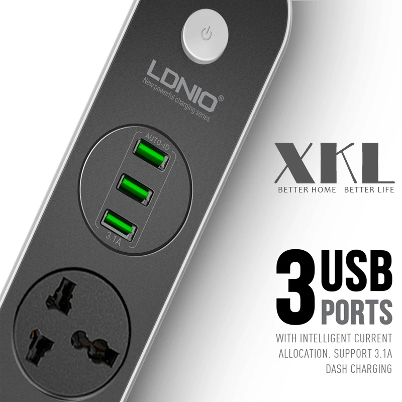 Xkl Power Strip Eu Us Uk Plug Universele Stopcontacten Usb Oplaadpoort Reizen Elektrische Stopcontacten Klassiek Ontwerp 2500W 10a 250V