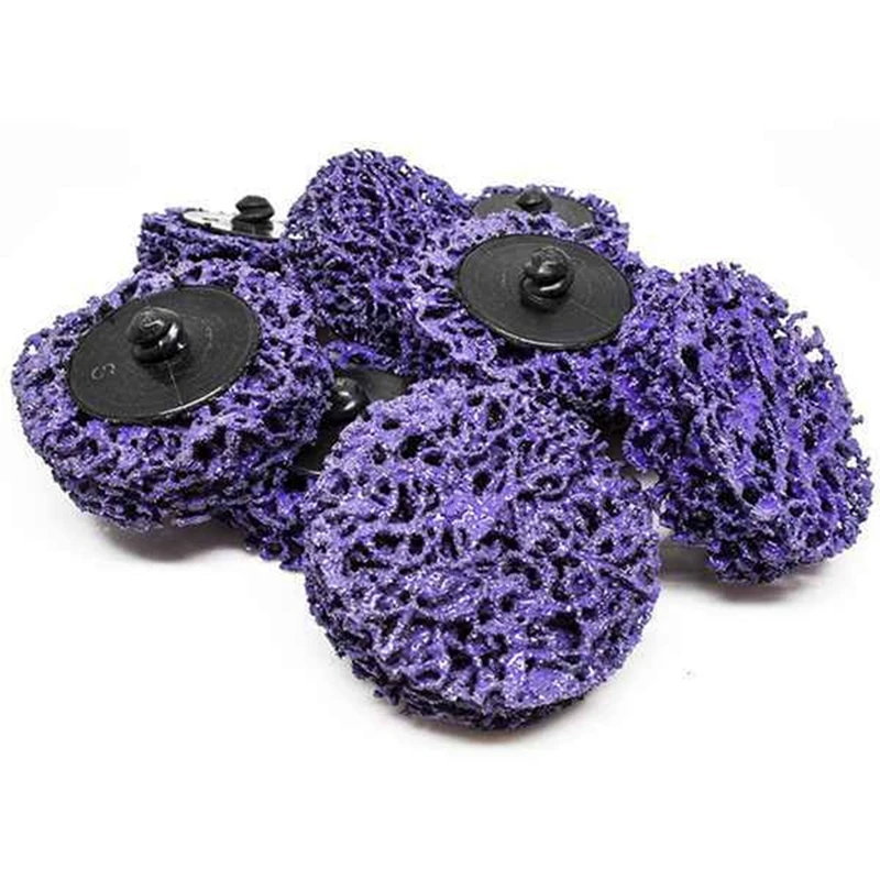 10Pcs 2 Inch 50Mm Quick Change Easy Strip & Clean Disc Purple For Paint & Rust Car Surface Prep Cleaning Welds