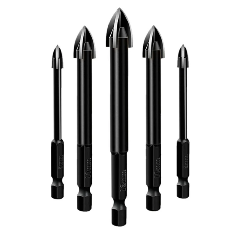 K1KA 6pcs Ceramic & Glass Hole Cutter Set Masonry Drill Bit Plastic Porcelain Ceramic