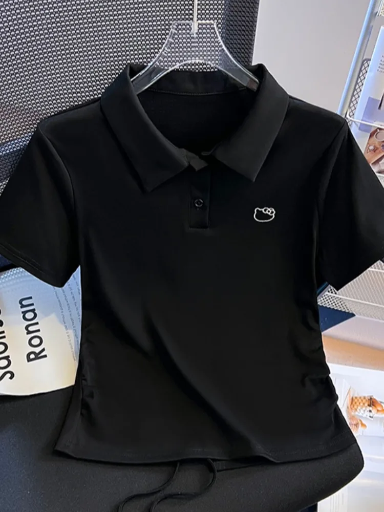 추천 셀프케어 irt ort Sve 턴다운 칼라 여성 여름 디자인 배 노출 벨티드 ort 탑 한국 스타일...