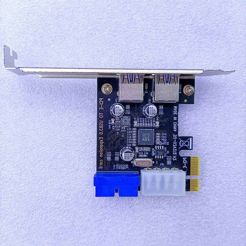 USB 3.0 pci-e Adapter karty rozszerzeń 2 portowe złącze USB 3.0 wewnętrzne 19Pin karta Pci-E nagłówek 4Pin Ide