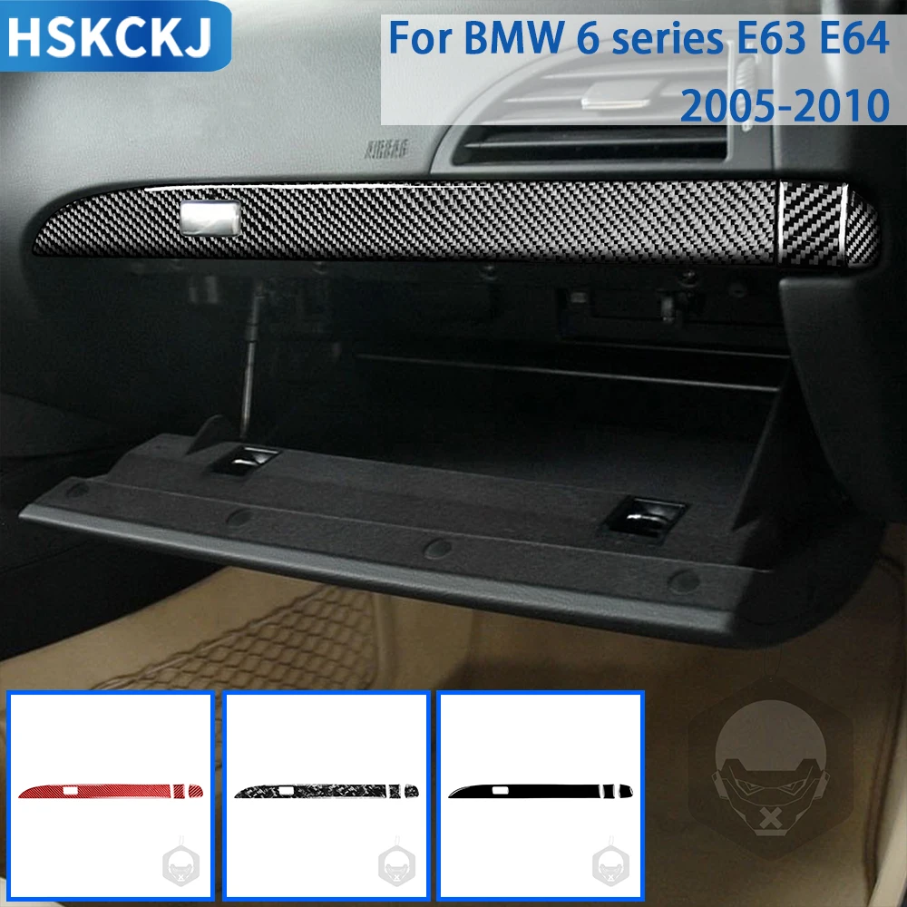 

For BMW 6 Series M6 E63 E64 2004-2010 Accessories Carbon Fiber Car Interior Passenger Storage Box Panel Trim Sticker Decoration