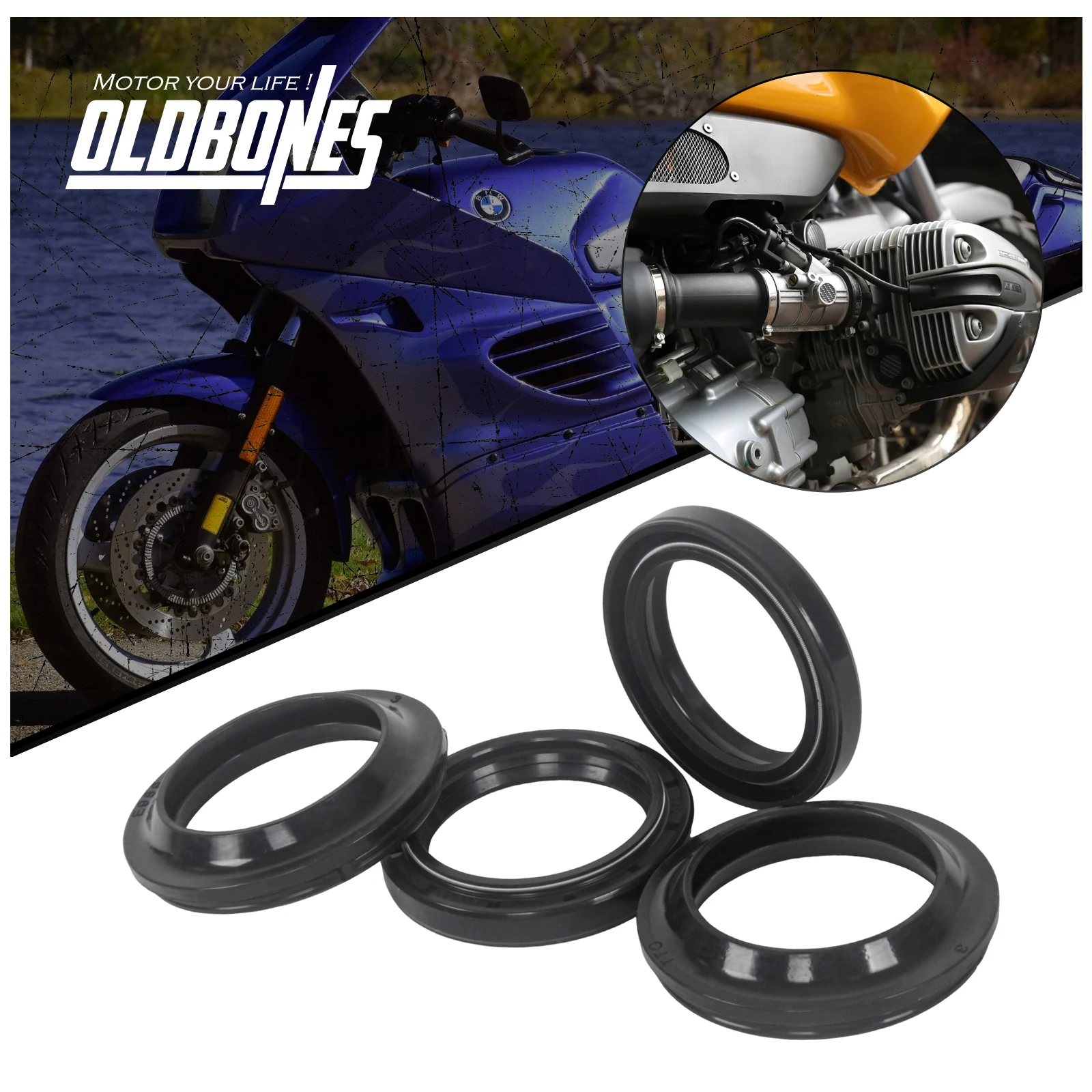 Cafe Racer K Serie For BMW K1 K100 K100RS K1100LT K1100RS Motorcycle Fork Seal & Dust Seal Kit Modification Accessories