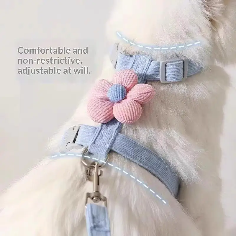 Lightweight Adjustable Cat Harness Leash Set Breathable Mesh Pet Vest for Small Dogs Cats Outdoor Hiking Walking