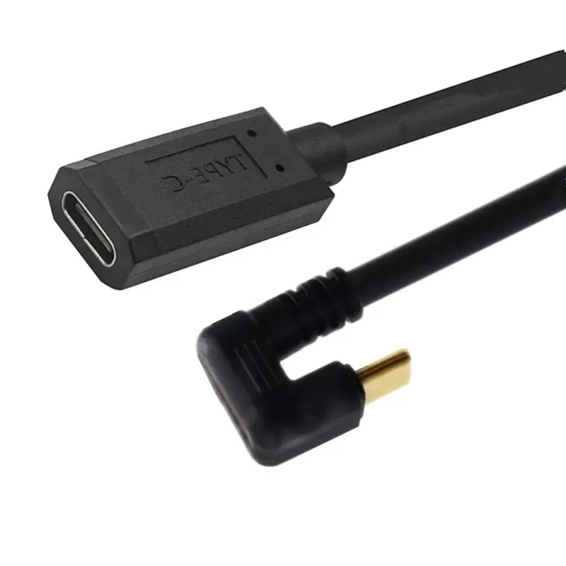 Gold Plated USB3.1 Type-C Male And Female Charging Data Cable 10Gbps 4K 60Hz U-Shaped Elbow Vehicle Connection Cable
