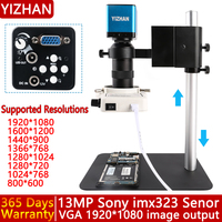 YIZHAN 13MP VGA Electronic Microscope For Soldering, C-Mount Industrial Microscope Camera Measurement 150x Lens For Repair