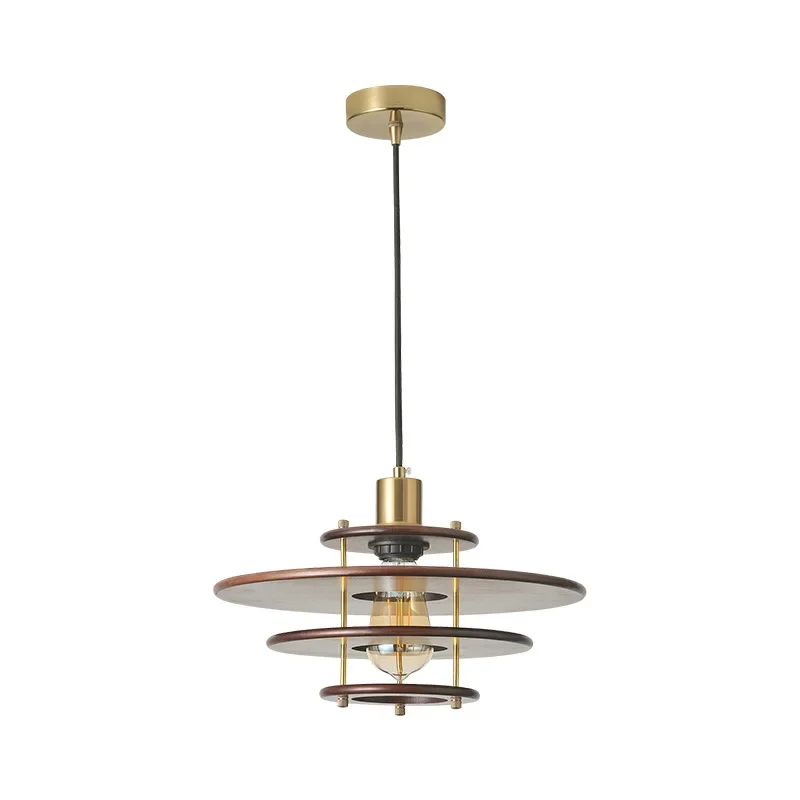 Nordic restaurant wood chandelier wabi wind B & B bar decoration simple medieval bedroom chandelier