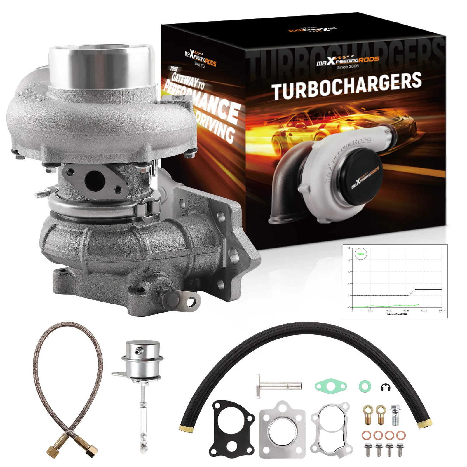 MaXpeedingrods Billet Turbo for Toyota Hilux for Isuzu Dmax Holden Rodeo RC Colorado 4JJ1 Floating Bearing Water+Oil Cooling