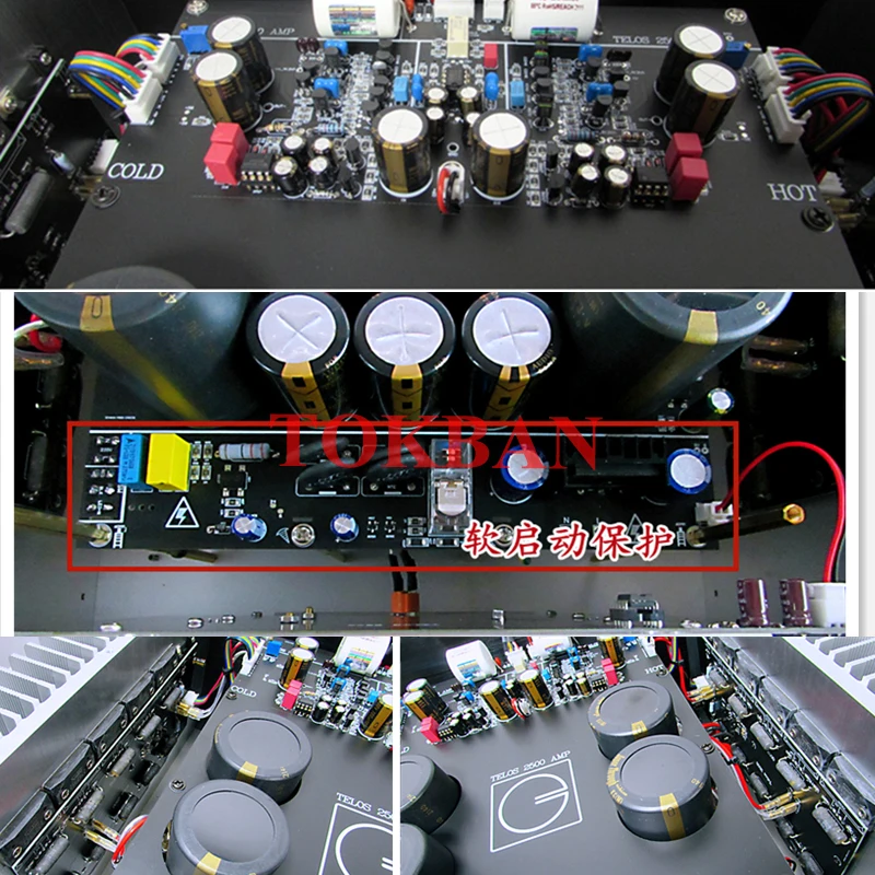 Tokban 1 Pair Goldmund Telos 2500 Mono Power Amplifier 500w High-power Class AB Amp Fully Balanced XLR HIFI Amplifier Audio