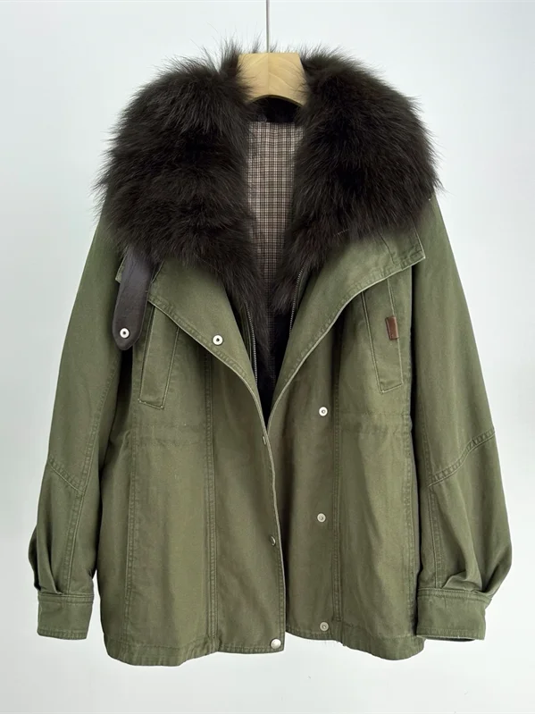 2025 Winter Warm Goose Down Parka Jackets Natural Real Fox Collar Women Female Casual Coats Outwear Puffer Jackets Clothing