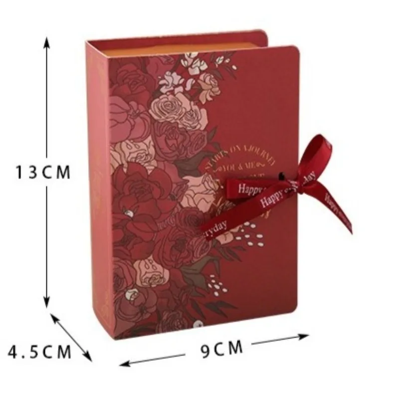 5 Stück Buchförmige Geschenkbox mit Band, Papierkarton, Verpackungsbox für Süßigkeiten, Schokolade, Geschenke für Hochzeit, Geburtstag, Muttertag – Detail 4