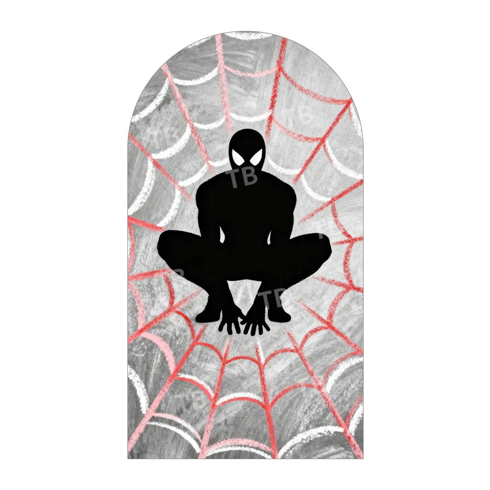 Sfondo in Stile Fumetto di Spider-Man, Copertina Artistica per Feste di Compleanno per Bambini, Decorazione per Photo Booth a Tema Cartone Animato