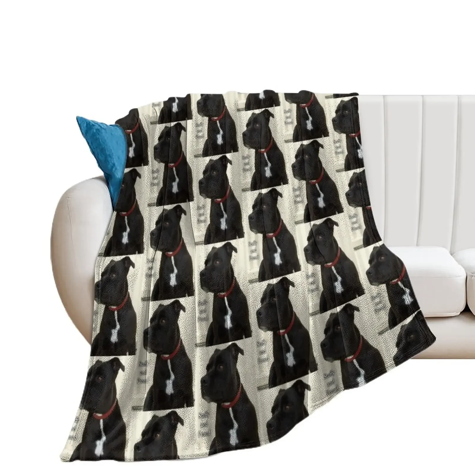 

Staffy and Proud Throw Blanket Heavy Picnic Comforter Blankets