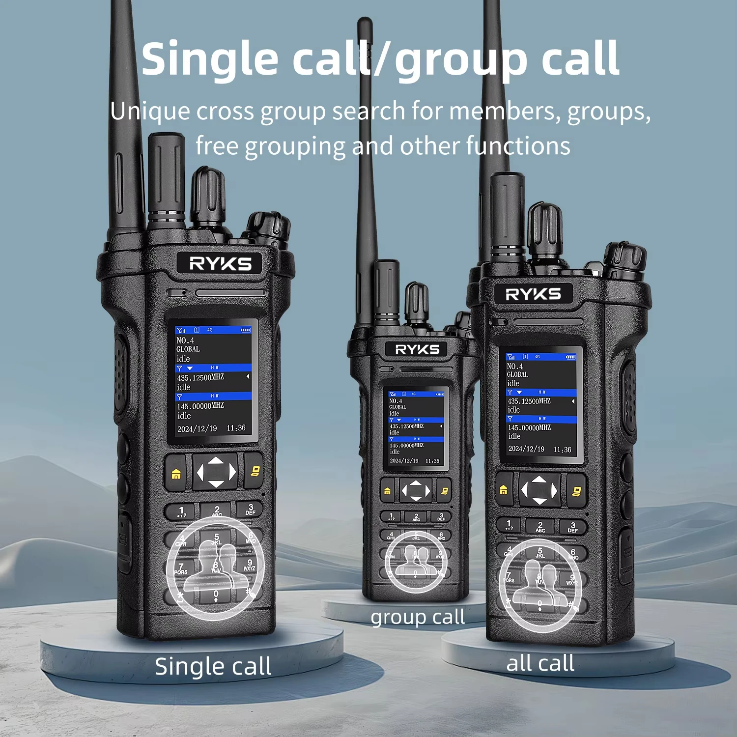 Ry-5288Plus Radio Global Poc Radio Uhf Vhf 10W Walkie Talkie Rango de conversación 5000Km