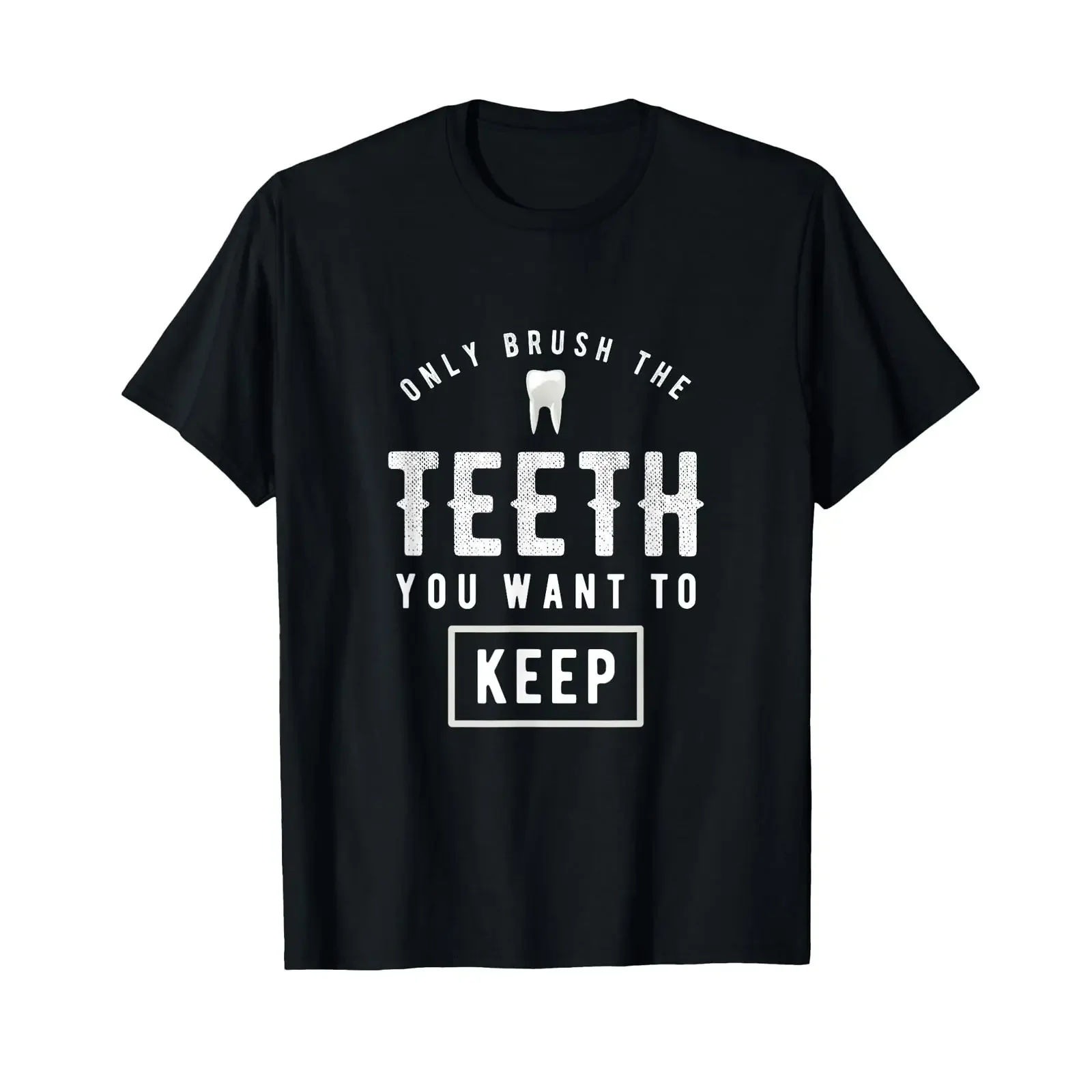 Brush teeth you want to keep dentist t shirt vintage Washed Top For Everyday Wear streetwear Slightly Breathable Unisex homme