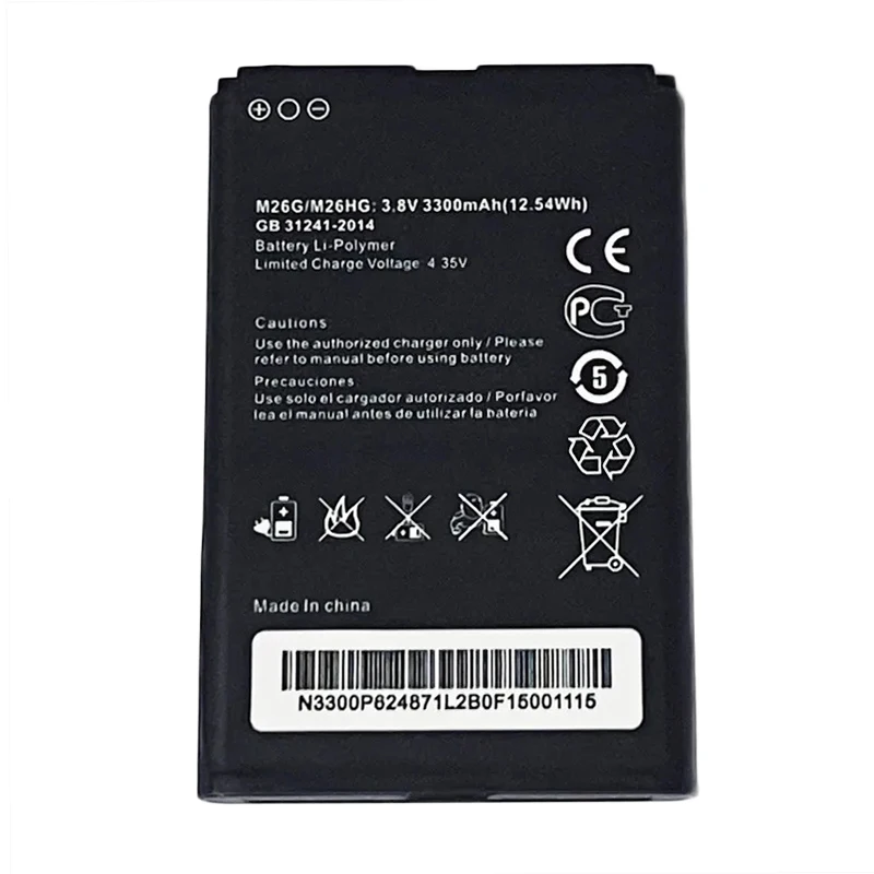 

Battery Replacement M26MG 3300mAh For M26G , M26HG , M27HG ,M100-CAT6 , 4G LTE WIFI Router 3.8V Batterier