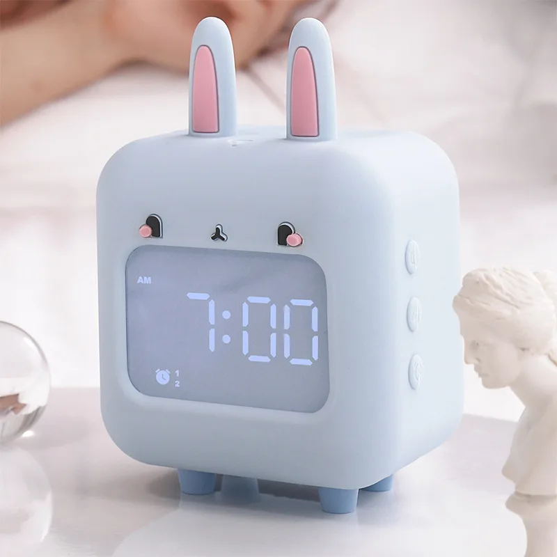 

Cartoon Rabbit Smart Alarm Clock Timer Custom Led Alarm Clock Music Player Smart Voice Control Alarm Clock Timing Alarm Clock