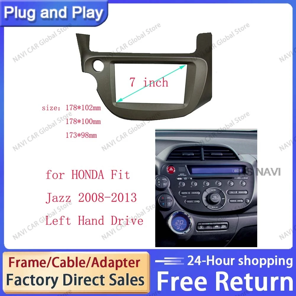 

NAVI 2 Din Fascia ДЛЯ Honda Jazz Fit, радио, DVD, стерео, GPS, CD панель, монтаж приборной панели, комплект отделки, лицевая аудиорамка, рамка