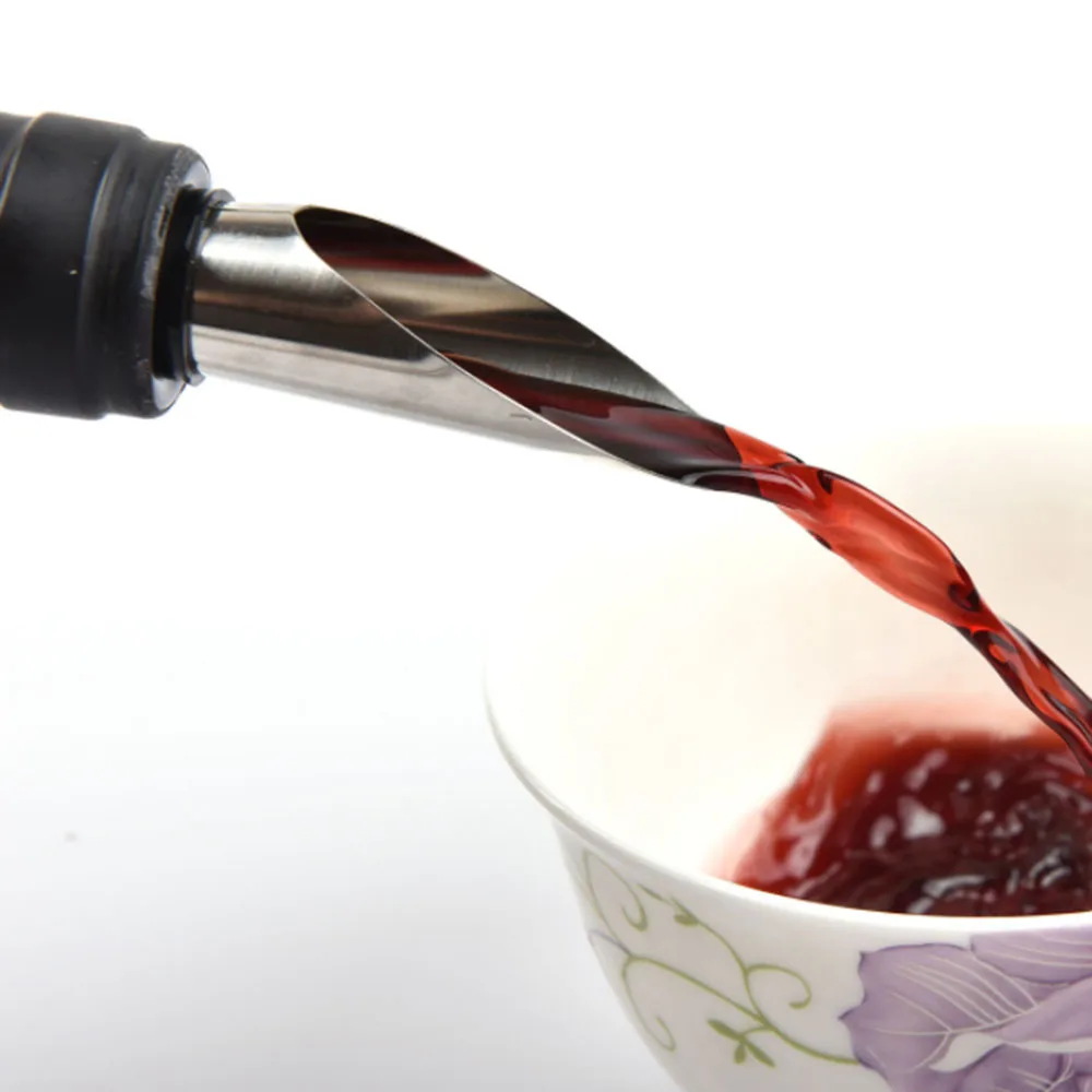 

Stainless Steel Wine Stopper Pouring Device Dual Wine Bottle Stopper Guide Liquor Pourers Free Flow Bottle Stopper