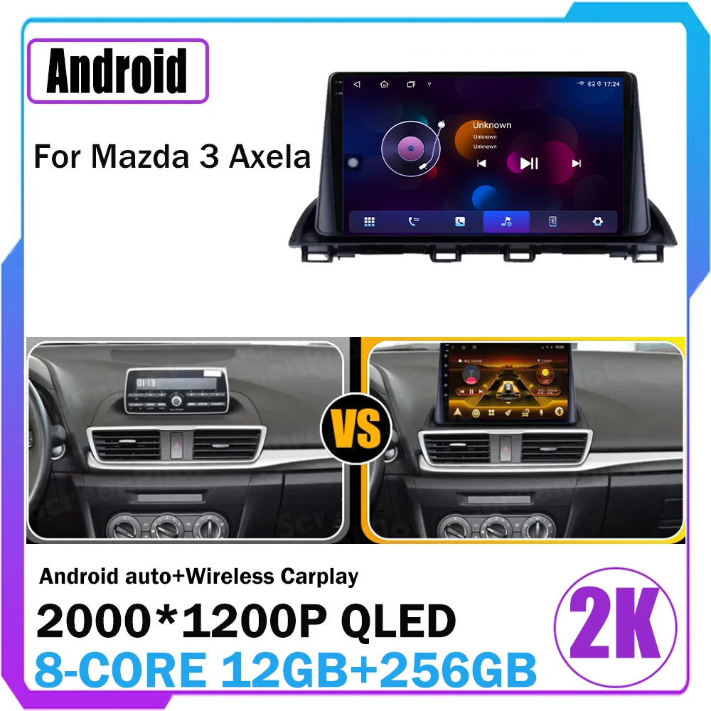 

Автомагнитола Carplay для Mazda 3 Axela 2014-2019, Android 16, мультимедийный видеоплеер, GPS-навигация, DSP, стерео, 4G