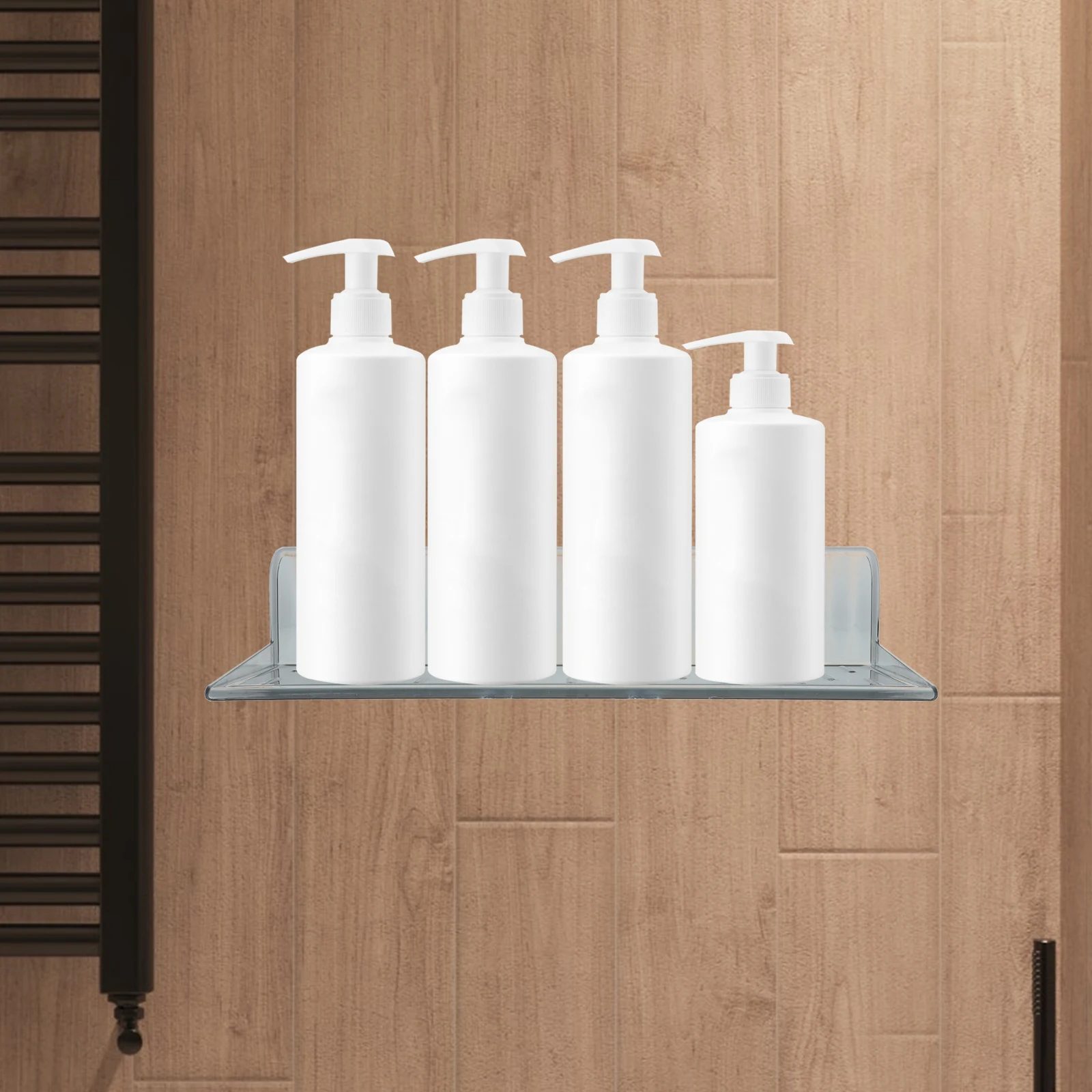 

2 Pieces Bathroom Shelves Wall Mounted Floating Shelf Storage Solution Grey Large Small Non Slip Edge Kitchen Bedroom Car