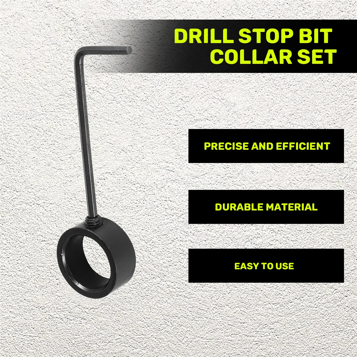 

Drill Stop Bit Collar Set, 9PCS Adjustable Drill Depth Stop Collar Limit Ring with Carbon Steel Set for Drill Bits SSQ