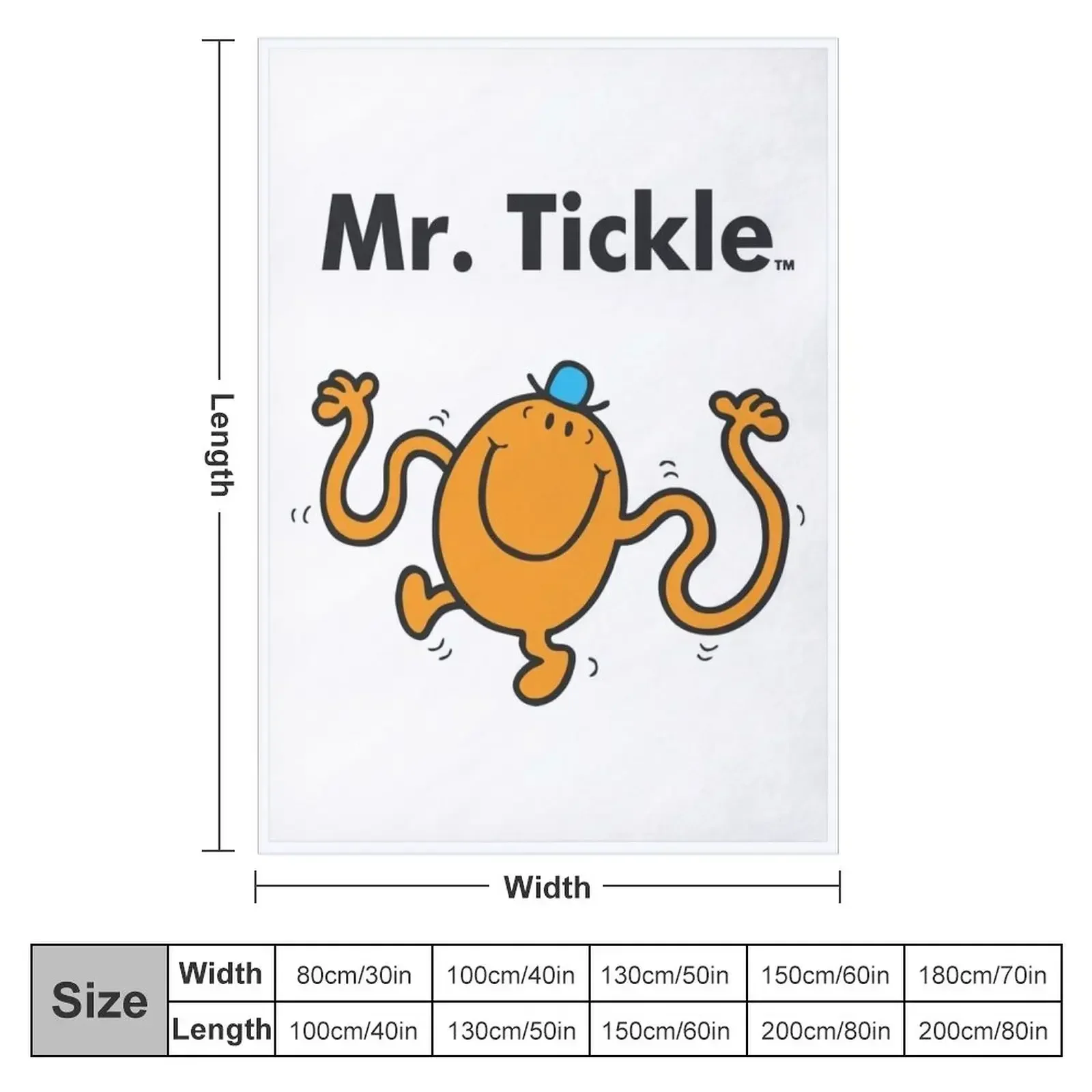 Unique Print with Mr. Tickle Cool Throw Blanket couch cozy soft plush fuzzy picnic outdoor blanket