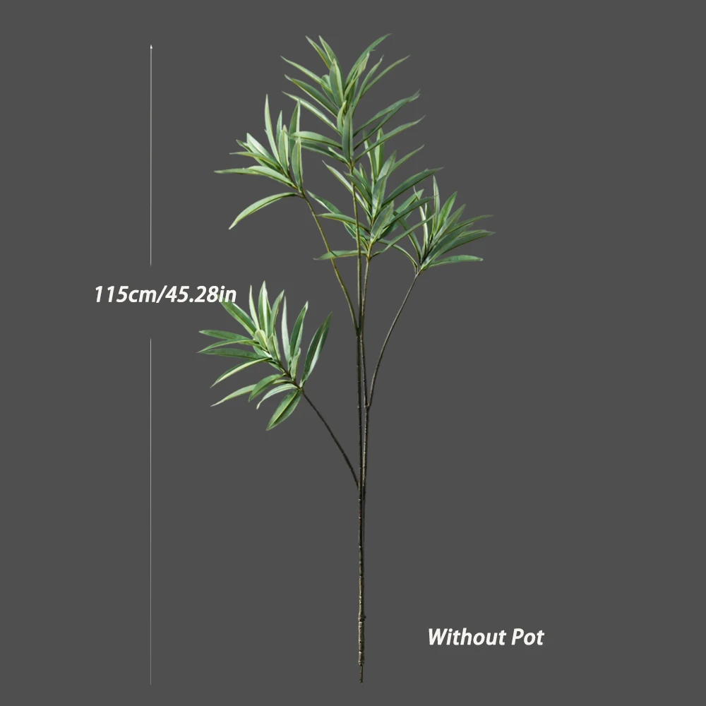 70–115 cm großer künstlicher Olivenzweig, gefälschter Palme, Kunststoff, Dracaena-Pflanzen, tropische Lilie, Bambus, für Heim- und Gartendekoration – Detail 2