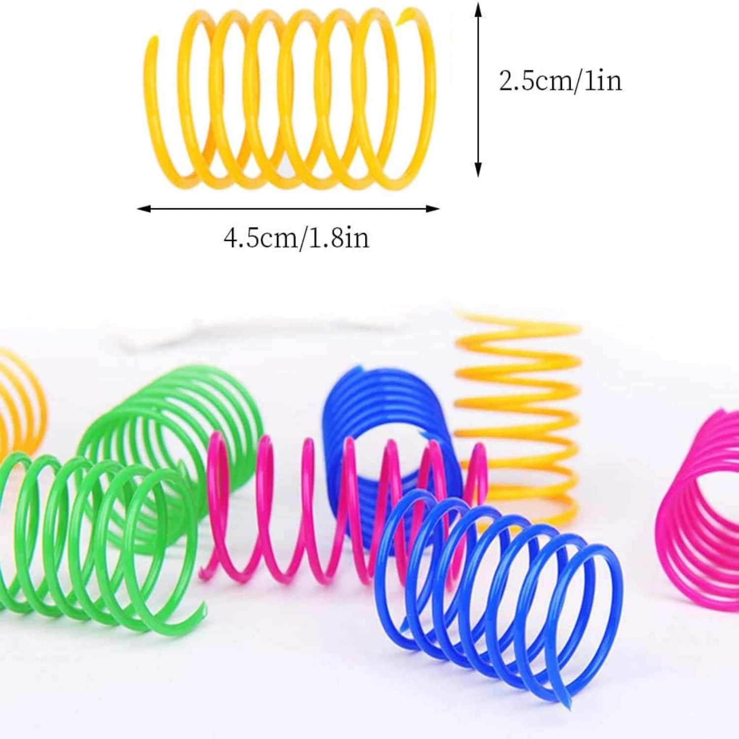 Engaging and Entertaining Colorful Interactive Cat Toy Pack - Durable Kitten Toys with 120 Colorful Plastic Coil Springs - Set o