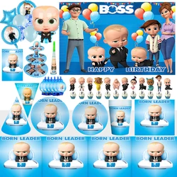 Decoración personalizada para fiesta de cumpleaños con temática de Boss, vajilla desechable, pancarta de globos, Fondo de fotografía para Baby shower, regalo para niños