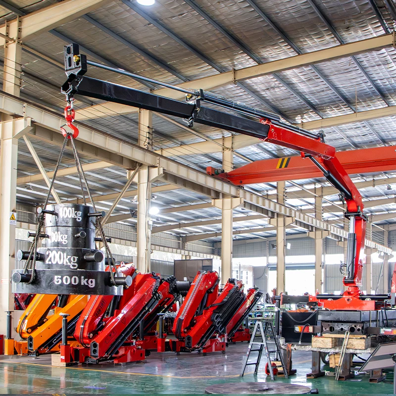 OEM Mini Crane Folding Arm 2 Ton 3 Ton 4 Ton Hydraulic Truck Grua Rated Load 4 Section Cranes in Stock
