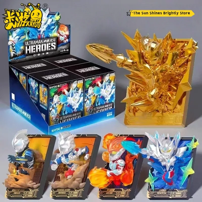 

KAYOU Ultraman 3d Card Puppet Breaking Through Размеры 1-го поколения 3d фигурка Zeta Ultimate Sairo слепая коробка игрушка в подарок